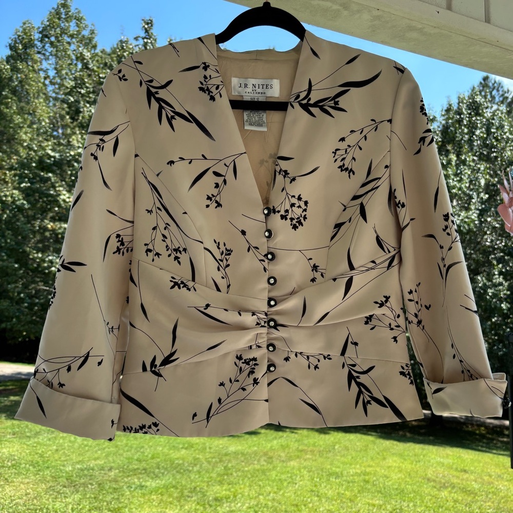 Vintage J.R. Nites by Caliendo Cream Blouse Sz. 12
